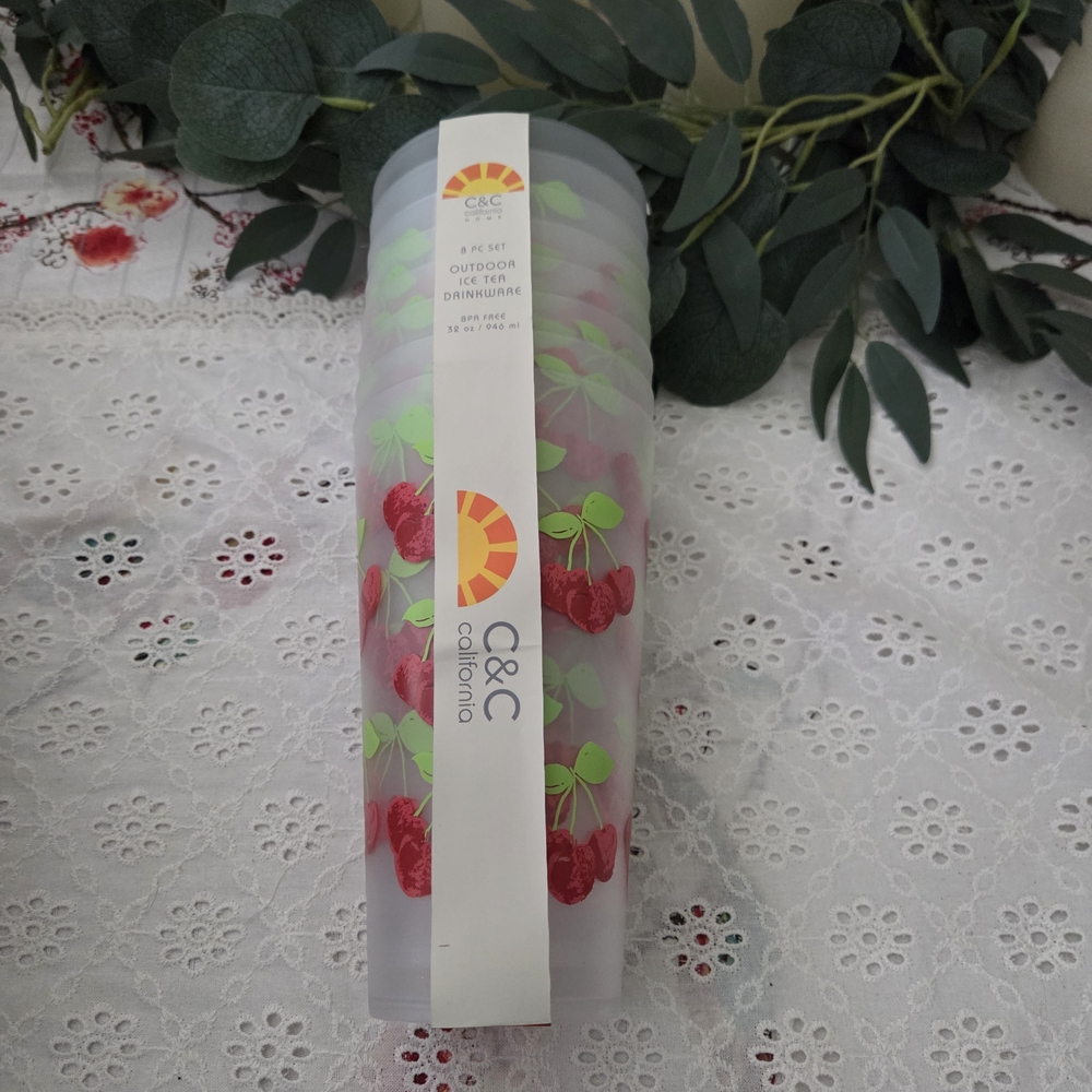 C&C California Cherry Print Drinkware